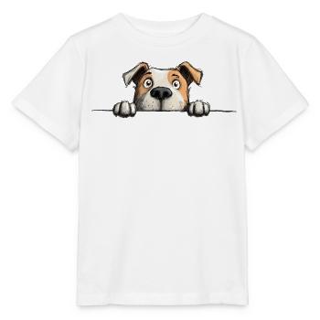 Spähriger Staffy lustiger Hundeliebhaber-Merch - Stanley/Stella Kinder T-Shirt MINI CREATOR  - Weiß - Vorne - Maike (125cm)