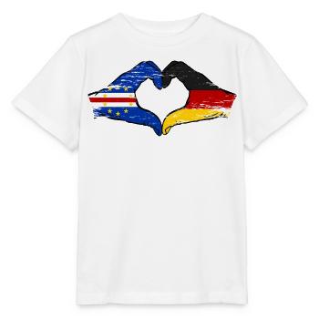 Mains du drapeau allemand du Cap-Vert en forme de cœur utilisées - T-shirt bio MINI CREATOR Stanley/Stella Enfant - blanc - Devant - Maike (125cm)