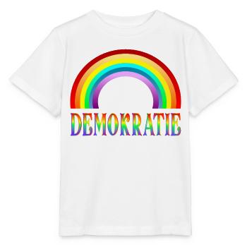 Regenbogen Demokratie - Haltung - Stanley/Stella Kinder T-Shirt MINI CREATOR  - Weiß - Vorne - Maike (125cm)