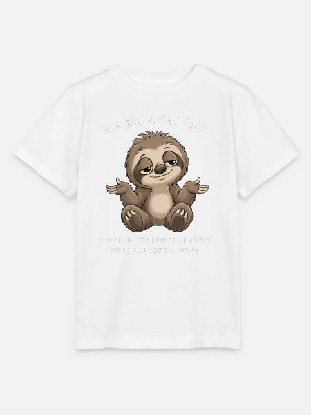 Ich bin nicht faul – Faultier Spruch - Stanley/Stella Kinder T-Shirt MINI CREATOR - Weiß