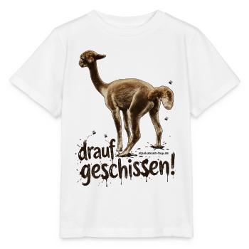 Alpaka "drauf geschissen!" - Stanley/Stella Kinder T-Shirt MINI CREATOR  - Weiß - Vorne - Maike (125cm)