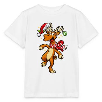 Orignal de Noël dansant dansant drôle de renne - T-shirt bio MINI CREATOR Stanley/Stella Enfant - blanc - Devant - Maike (125cm)