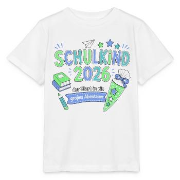 Schulkind 2026 - der Start in ein großes Abenteuer - Stanley/Stella Kinder T-Shirt MINI CREATOR  - Weiß - Vorne - Maike (125cm)