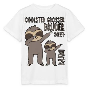 Bääm! Coolster Großer Bruder 2027 Dabbing Faultier - Stanley/Stella Kinder T-Shirt MINI CREATOR  - Weiß - Vorne - Maike (125cm)