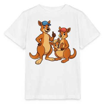 Trio de la Famille Kangourou à la Casquette - T-shirt bio MINI CREATOR Stanley/Stella Enfant - blanc - Devant - Maike (125cm)