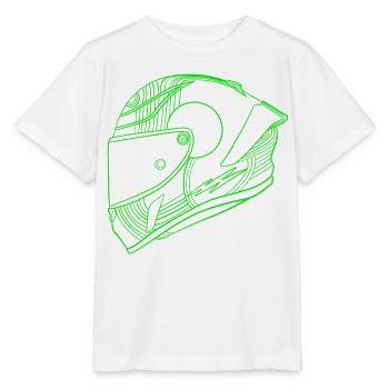 Neon Green Helmet - Visor - Stanley/Stella MINI CREATOR Kids’ T-Shirt - white - Front - Maike (125cm)