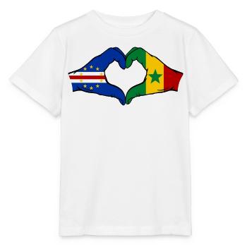 Cape Verde Senegal Flag Hands Heart Shape - Stanley/Stella MINI CREATOR Kids’ T-Shirt - white - Front - Maike (125cm)