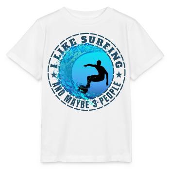 J’AIME LE SURF ET PEUT-ÊTRE TROIS PERSONNES - T-shirt bio MINI CREATOR Stanley/Stella Enfant - blanc - Devant - Maike (125cm)