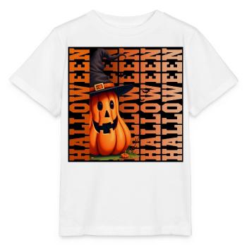Halloween-Kürbis - Stanley/Stella Kinder T-Shirt MINI CREATOR  - Weiß - Vorne - Maike (125cm)