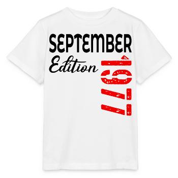 49th Birthday - September 1977 - Stanley/Stella MINI CREATOR Kids’ T-Shirt - white - Front - Maike (125cm)