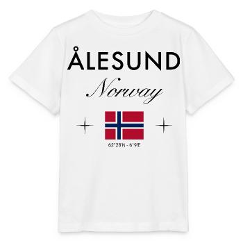 Ålesund Norwegen Koordinaten Reise Souvenir - Stanley/Stella Kinder T-Shirt MINI CREATOR  - Weiß - Vorne - Maike (125cm)