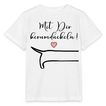 Freundschaft Herumdackeln Dackel - Stanley/Stella Kinder T-Shirt MINI CREATOR  - Weiß - Vorne - Maike (125cm)
