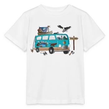 Outdoor Stay Wild Camper Motiv Vanlife Camping - Stanley/Stella Kinder T-Shirt MINI CREATOR  - Weiß - Vorne - Maike (125cm)