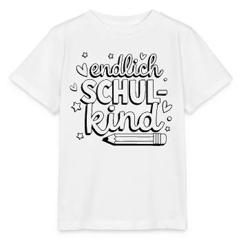 Endlich Schulkind Einschulung Ausmalen Schulanfang - Stanley/Stella Kinder T-Shirt MINI CREATOR  - Weiß - Vorne - Maike (125cm)