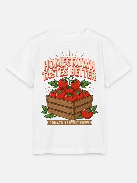 Homegrown Tastes Better Tomaten Crew - Stanley/Stella Kinder T-Shirt MINI CREATOR - Weiß