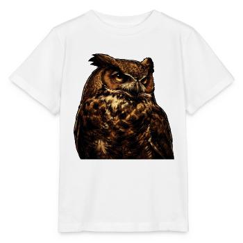 Wächter Eule - Stanley/Stella Kinder T-Shirt MINI CREATOR  - Weiß - Vorne - Maike (125cm)
