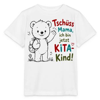Kita Abschied Teddy Tschüss Mama - Stanley/Stella Kinder T-Shirt MINI CREATOR  - Weiß - Vorne - Maike (125cm)