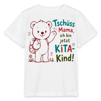 Kita Abschied Bär Motiv - Stanley/Stella Kinder T-Shirt MINI CREATOR  - Weiß - Vorne - Maike (125cm)