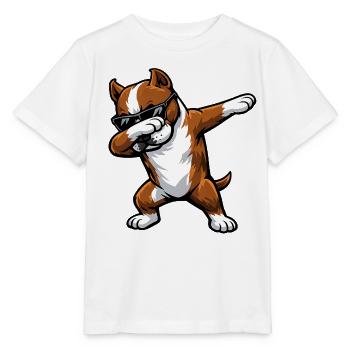 Dabbing American Staffordshire Terrier - Stanley/Stella Kinder T-Shirt MINI CREATOR  - Weiß - Vorne - Maike (125cm)