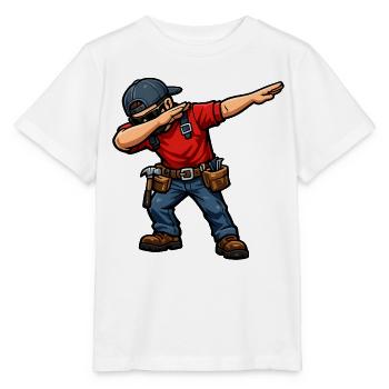 Dabbing Dachdecker - Stanley/Stella Kinder T-Shirt MINI CREATOR  - Weiß - Vorne - Maike (125cm)