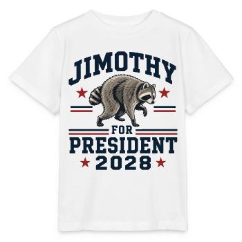 Jimothy zum Präsidenten 2028 - Stanley/Stella Kinder T-Shirt MINI CREATOR  - Weiß - Vorne - Maike (125cm)