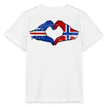 Kap Verde Norwegen Flagge Hände Herzform used - Stanley/Stella Kinder T-Shirt MINI CREATOR  - Weiß - Vorne - Maike (125cm)