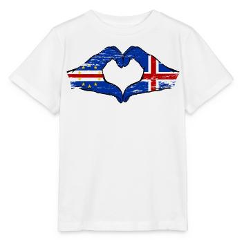 Kap Verde Island Flagge Hände Herzform used - Stanley/Stella Kinder T-Shirt MINI CREATOR  - Weiß - Vorne - Maike (125cm)
