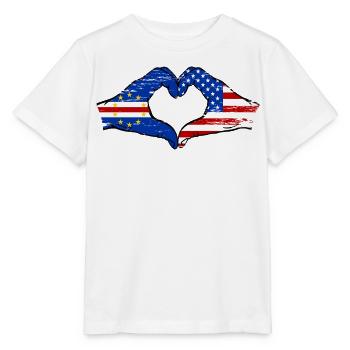 Kap Verde USA Flagge Hände Herzform used - Stanley/Stella Kinder T-Shirt MINI CREATOR  - Weiß - Vorne - Maike (125cm)