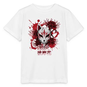 Fuchsmaske im roten Feuerkreis - Stanley/Stella Kinder T-Shirt MINI CREATOR  - Weiß - Vorne - Maike (125cm)
