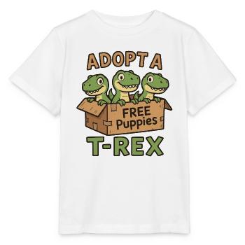 Lustiges T-Rex Welpen Dinosaurier Comic Design - Stanley/Stella Kinder T-Shirt MINI CREATOR  - Weiß - Vorne - Maike (125cm)