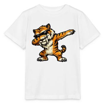Dabbing Säbelzahntiger - Stanley/Stella Kinder T-Shirt MINI CREATOR  - Weiß - Vorne - Maike (125cm)