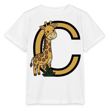 Giraffen mit Buchstabe C - Stanley/Stella Kinder T-Shirt MINI CREATOR  - Weiß - Vorne - Maike (125cm)
