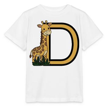Giraffe with letter D - Stanley/Stella MINI CREATOR Kids’ T-Shirt - white - Front - Maike (125cm)
