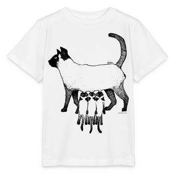 SIAMES-KATZE – MUTTER - Stanley/Stella Kinder T-Shirt MINI CREATOR  - Weiß - Vorne - Maike (125cm)