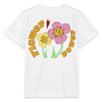 Flower Power Smile Pop Art - Stanley/Stella Kinder T-Shirt MINI CREATOR  - Weiß - Vorne - Maike (125cm)