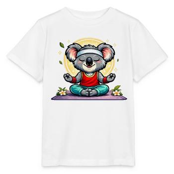 Süßer Koala beim Yoga - Stanley/Stella Kinder T-Shirt MINI CREATOR  - Weiß - Vorne - Maike (125cm)