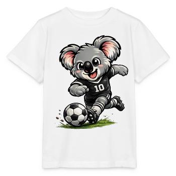 Süßer Koala spielt Fußball - Stanley/Stella Kinder T-Shirt MINI CREATOR  - Weiß - Vorne - Maike (125cm)