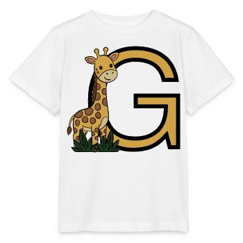 Giraffe mit Buchstabe G - Stanley/Stella Kinder T-Shirt MINI CREATOR  - Weiß - Vorne - Maike (125cm)