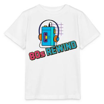 80er-Jahre-Rewind-Kassetten-Kopfhörer - Stanley/Stella Kinder T-Shirt MINI CREATOR  - Weiß - Vorne - Maike (125cm)