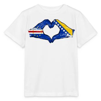 Kap Verde Bosnien Flagge Hände Herzform used - Stanley/Stella Kinder T-Shirt MINI CREATOR  - Weiß - Vorne - Maike (125cm)