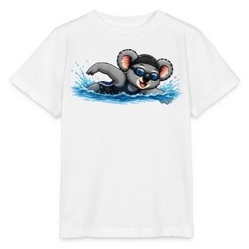 Süßer Koala beim Schwimmen - Stanley/Stella Kinder T-Shirt MINI CREATOR  - Weiß - Vorne - Maike (125cm)
