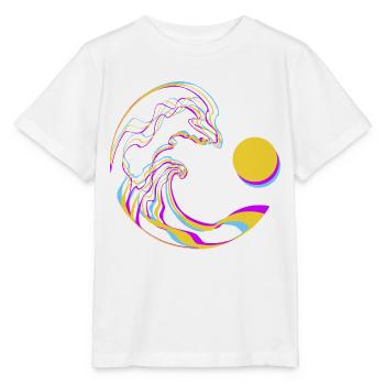 Neon Wellen - Stanley/Stella Kinder T-Shirt MINI CREATOR  - Weiß - Vorne - Maike (125cm)