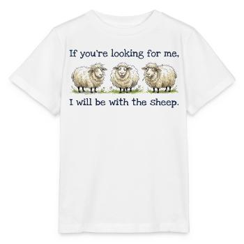 I will be with the sheep Lustiges Schaf Motiv - Stanley/Stella Kinder T-Shirt MINI CREATOR  - Weiß - Vorne - Maike (125cm)