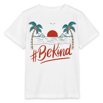 BeKind Sunset Palm Tee - Stanley/Stella Kinder T-Shirt MINI CREATOR  - Weiß - Vorne - Maike (125cm)