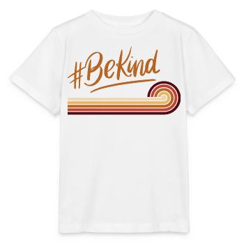 BeKind Retro Regenbogenstreifen - Stanley/Stella Kinder T-Shirt MINI CREATOR  - Weiß - Vorne - Maike (125cm)