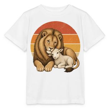 lion and lamb - Stanley/Stella MINI CREATOR Kids’ T-Shirt - white - Front - Maike (125cm)