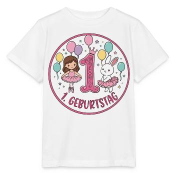 1. Geburtstag Ballerina  - Stanley/Stella Kinder T-Shirt MINI CREATOR  - Weiß - Vorne - Maike (125cm)