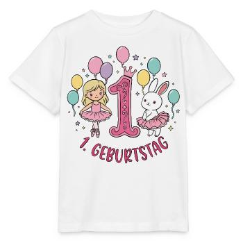 1. Geburtstag Ballerina  - Stanley/Stella Kinder T-Shirt MINI CREATOR  - Weiß - Vorne - Maike (125cm)
