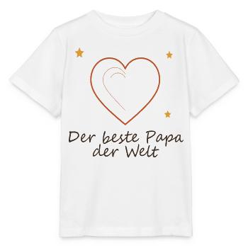 Der beste Papa der Welt Herzdesign - Stanley/Stella Kinder T-Shirt MINI CREATOR  - Weiß - Vorne - Maike (125cm)