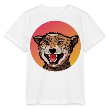 Farbenfrohes Leopard Design im Retro Look - Stanley/Stella Kinder T-Shirt MINI CREATOR  - Weiß - Vorne - Maike (125cm)